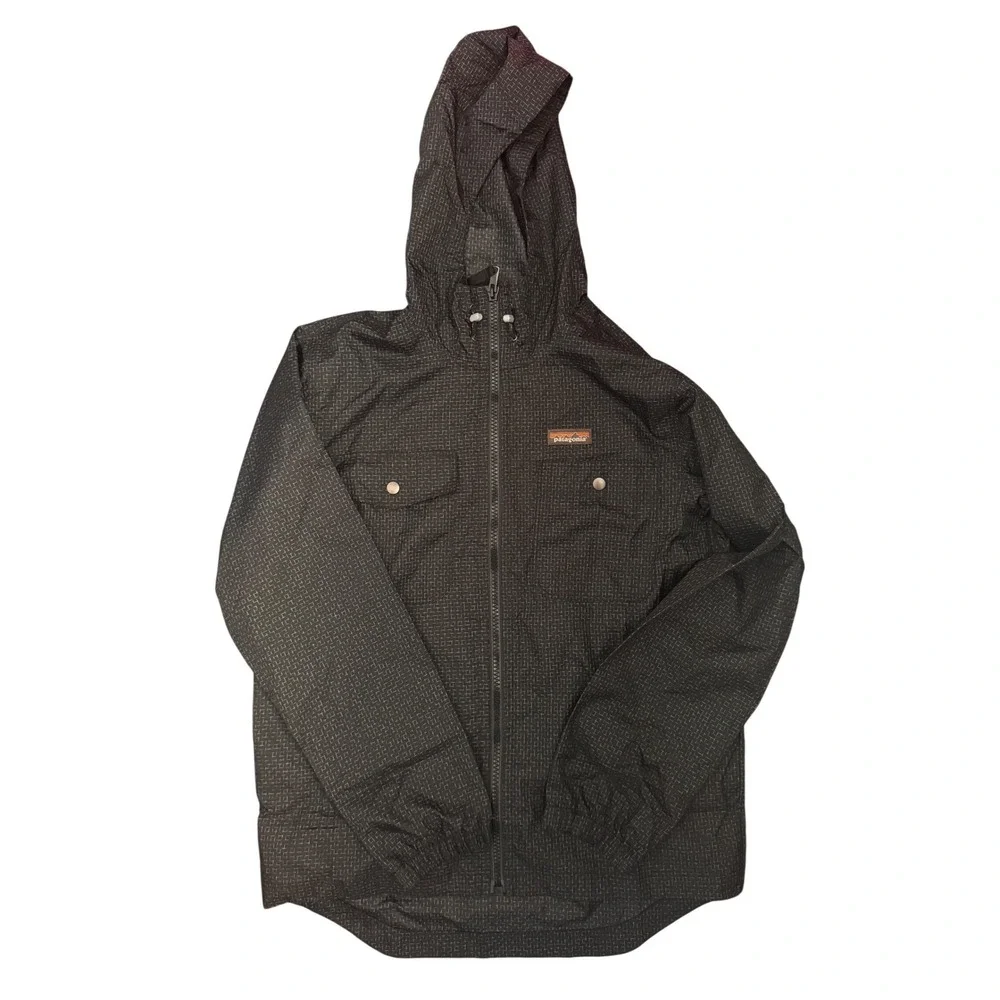 Patagonia Mens Steel Forge Windbreaker Jacket Black Ripstop‎ 27545 XS NEW
